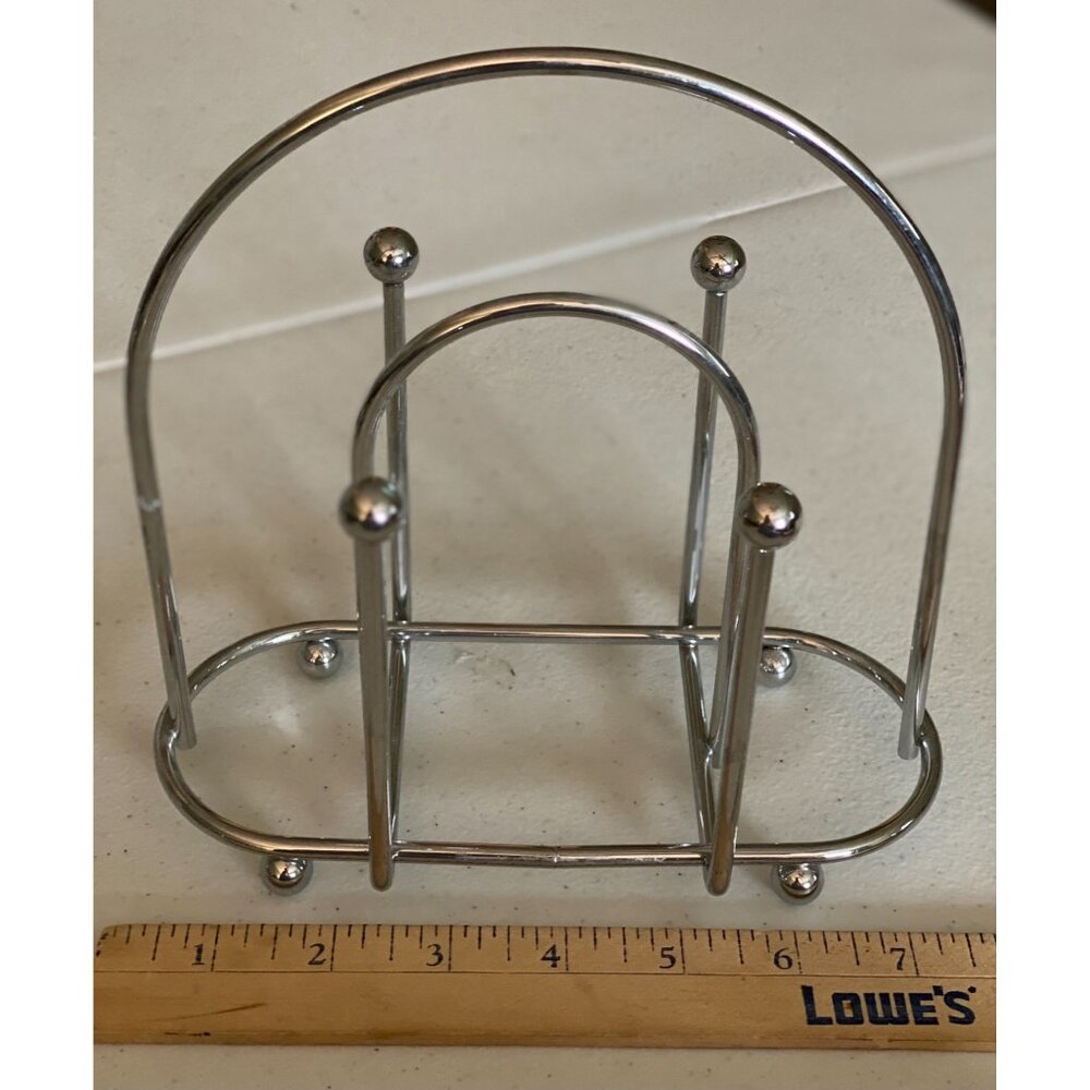 Chrome Napkin Holder Kitchen Table Setting Silver Metal Wire Napkin Storage - Picture 4 of 6